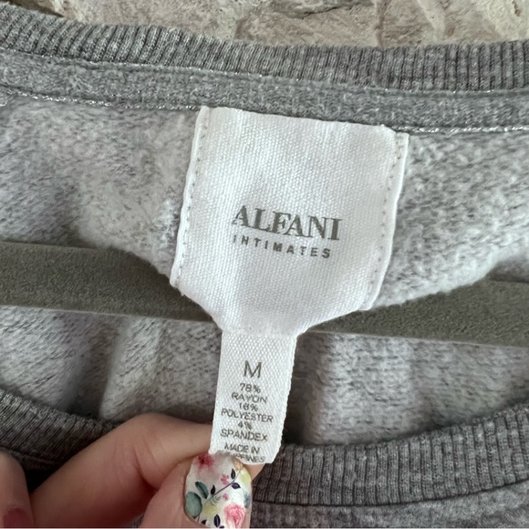 Alfani Intimates | Women’s Gray Long Sleeve Hi-Low Women’s Tunic, Size Medium - Picture 2 of 11